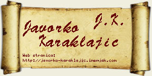 Javorko Karaklajić vizit kartica